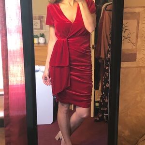 Red velvet dress